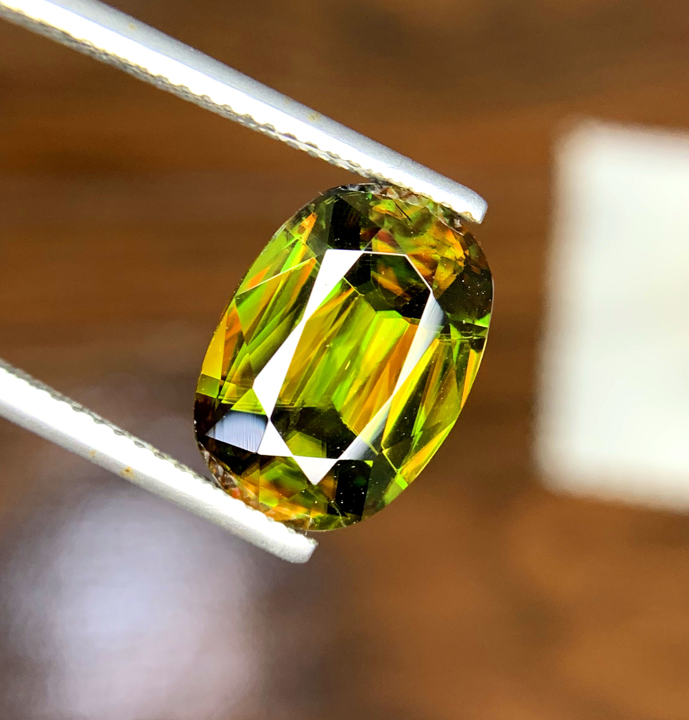 Top Quality Oval Cut Titanite Sphene Gemstone, Sphene Faceted Cut Stone, Loose Gemstone, Jewelry Making - 6.30 CT