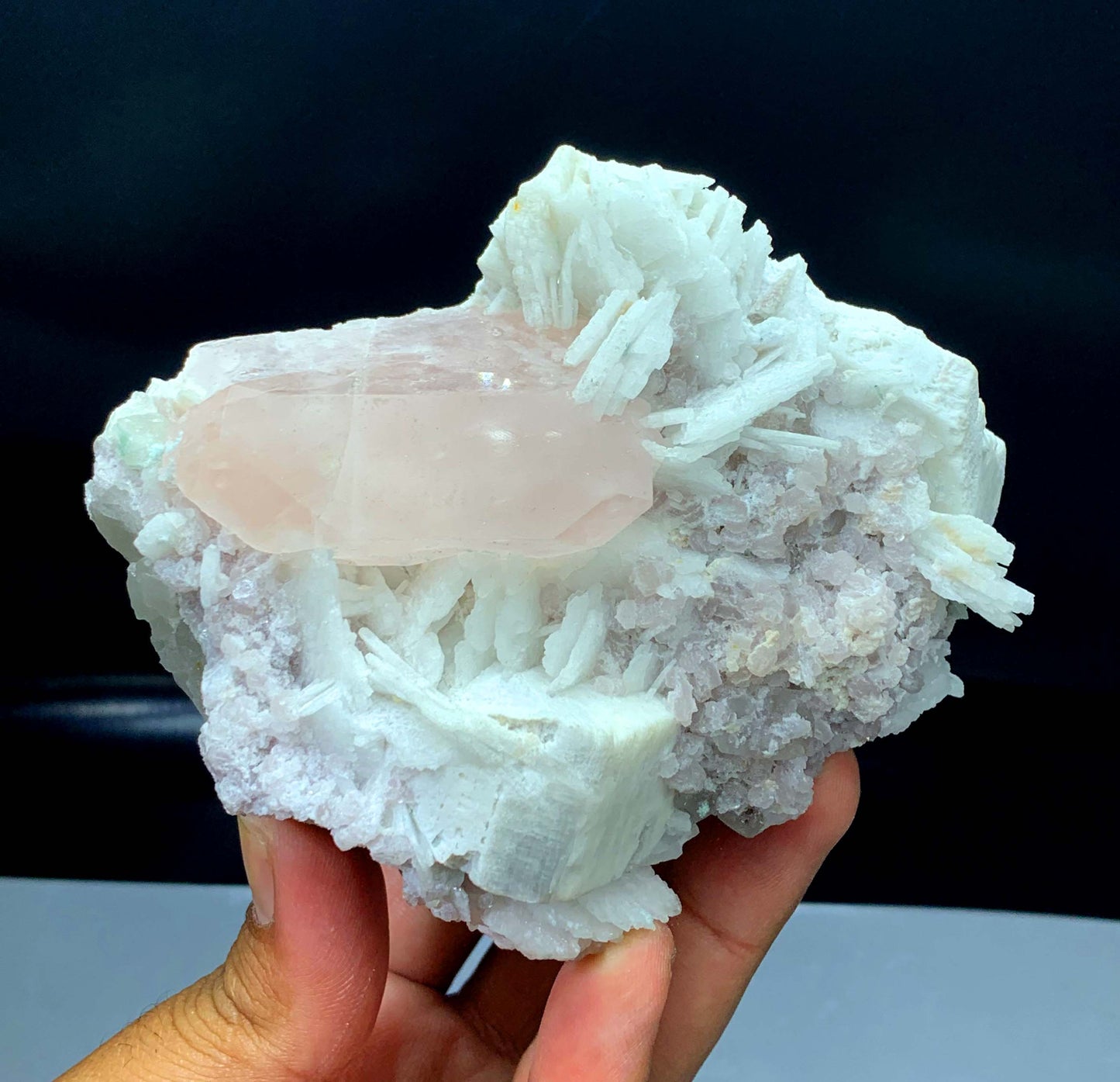 Pink Morganite on Albite Lepidolite and Feldspar from Afghanistan - 674 gram