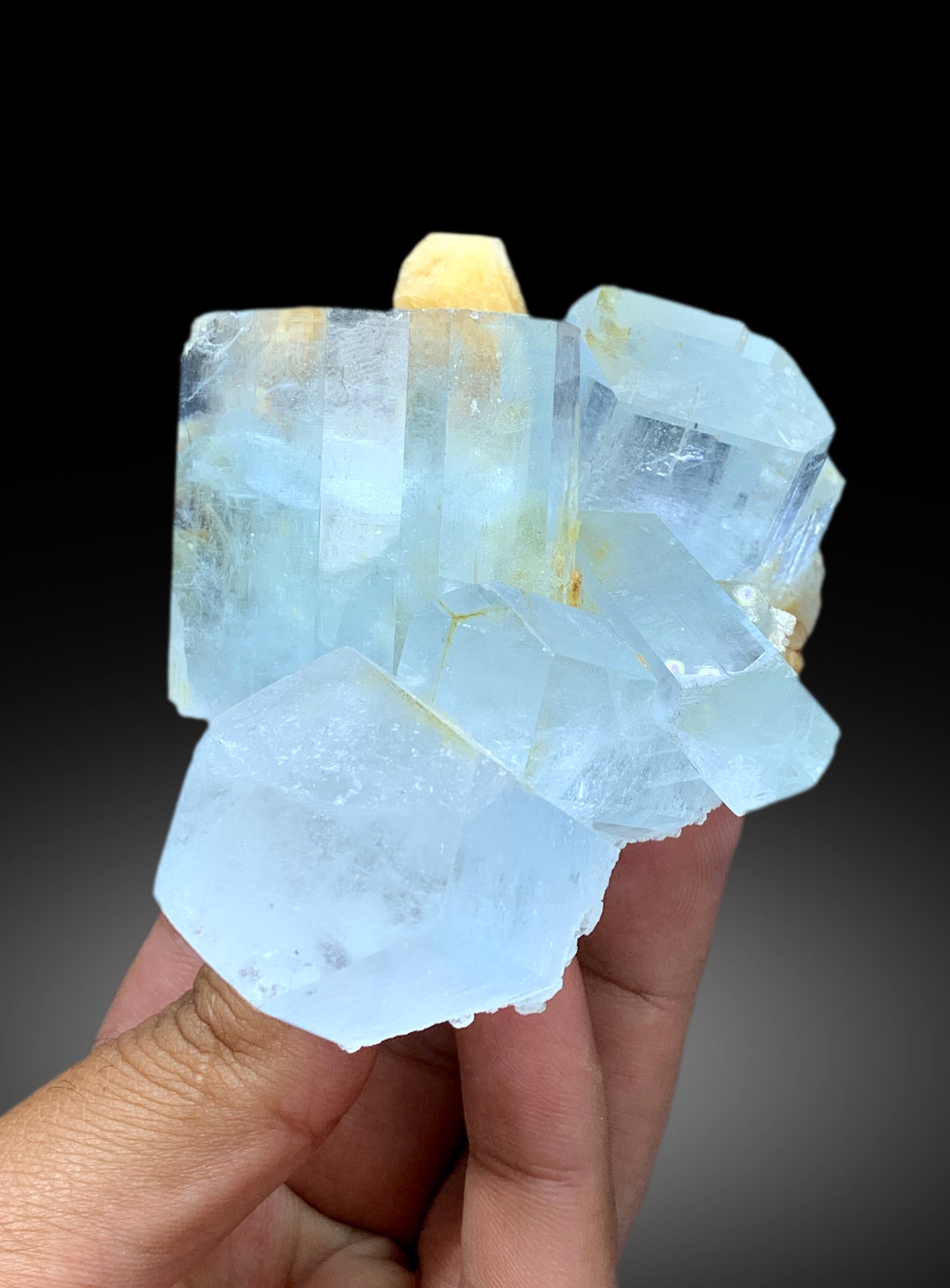 Blue Aquamarine crystals with Microcline Feldspar from Nagar Pakistan - 316 grams