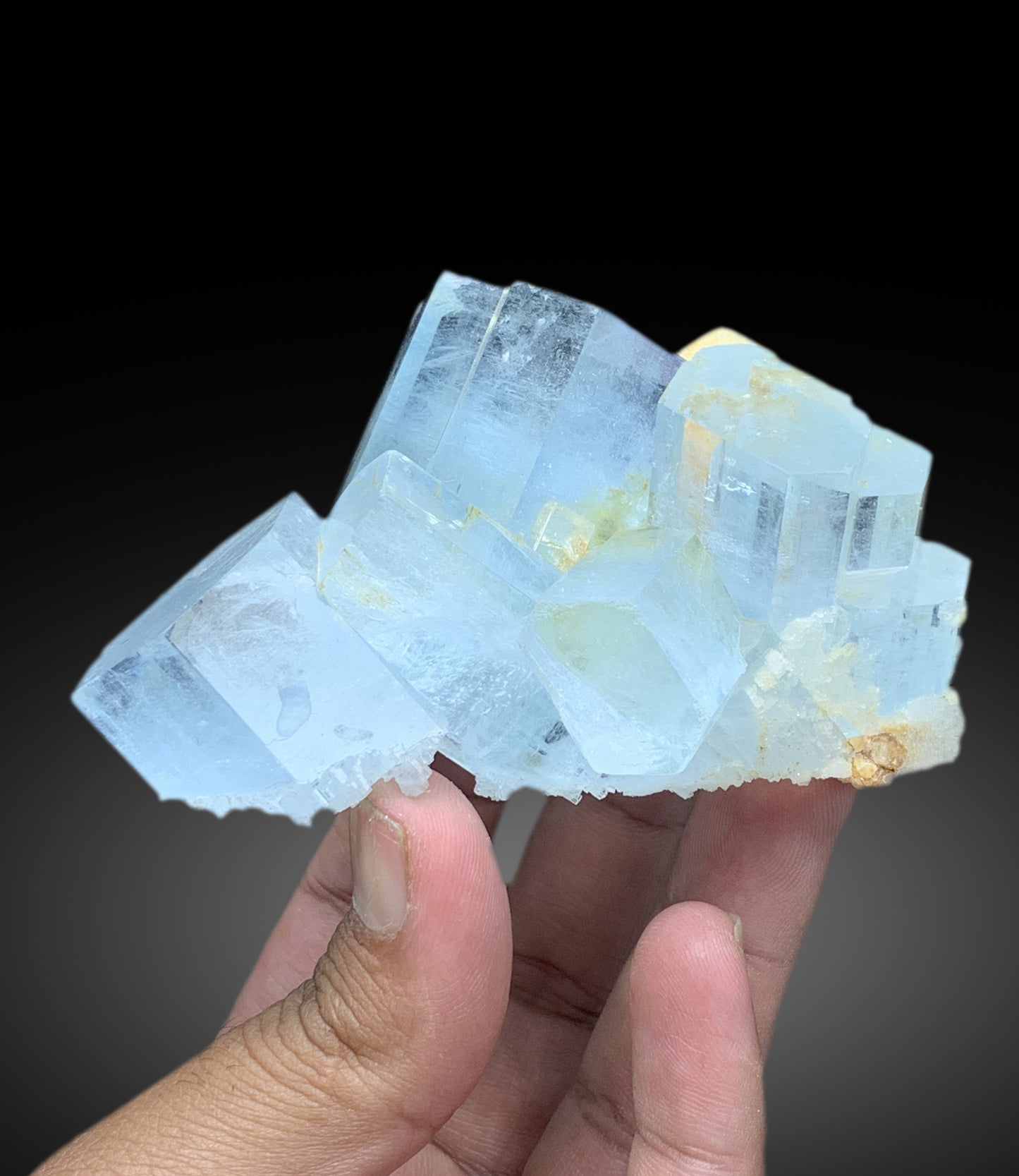 Blue Aquamarine crystals with Microcline Feldspar from Nagar Pakistan - 316 grams
