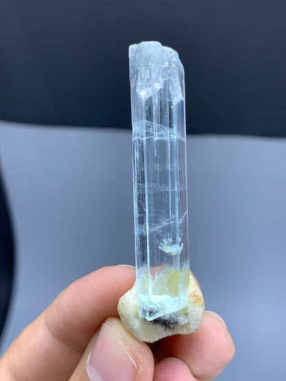 Gemmy Blue Aquamarine on Albite from Shigar valley Pakistan - 14 gram