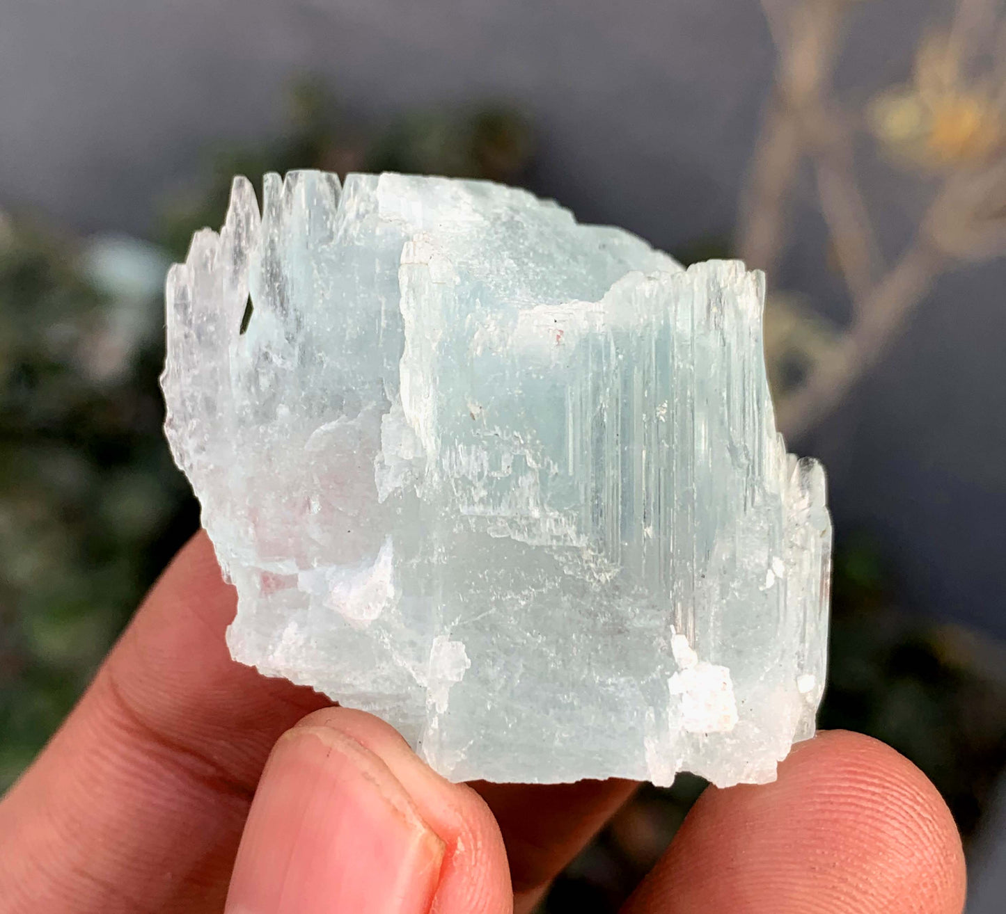 Etched Terminated Bicolor Aquamorganite Crystal From Pakistan - 22 Gram