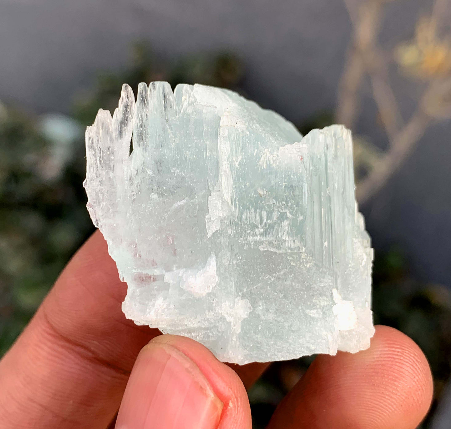 Etched Terminated Bicolor Aquamorganite Crystal From Pakistan - 22 Gram