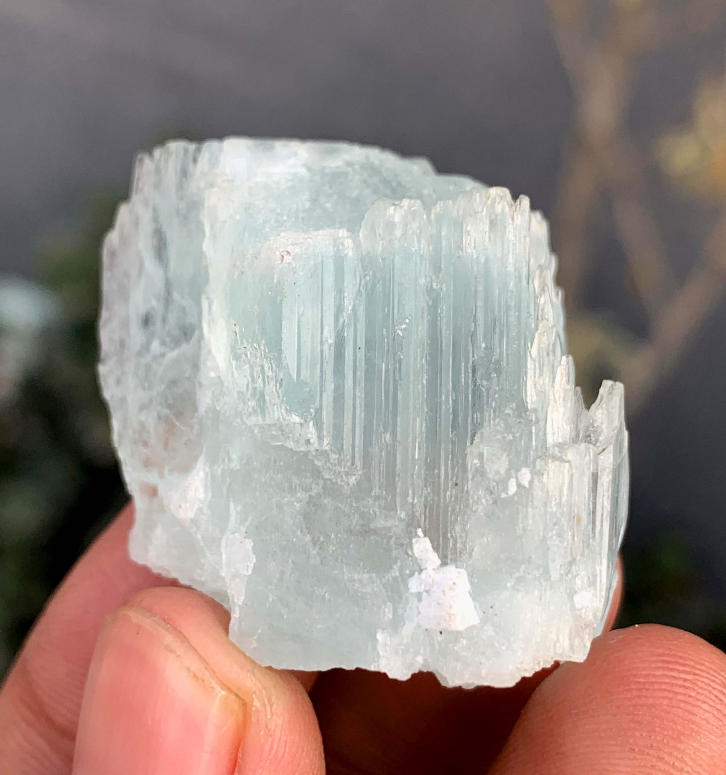 Etched Terminated Bicolor Aquamorganite Crystal From Pakistan - 22 Gram