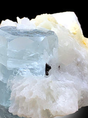 Sky Blue Aquamarine with Cassiterite, Albite and Feldspar, Aquamarine Crystal, Aquamarine Specimen from Shigar valley Skardu Pakistan, 322 g