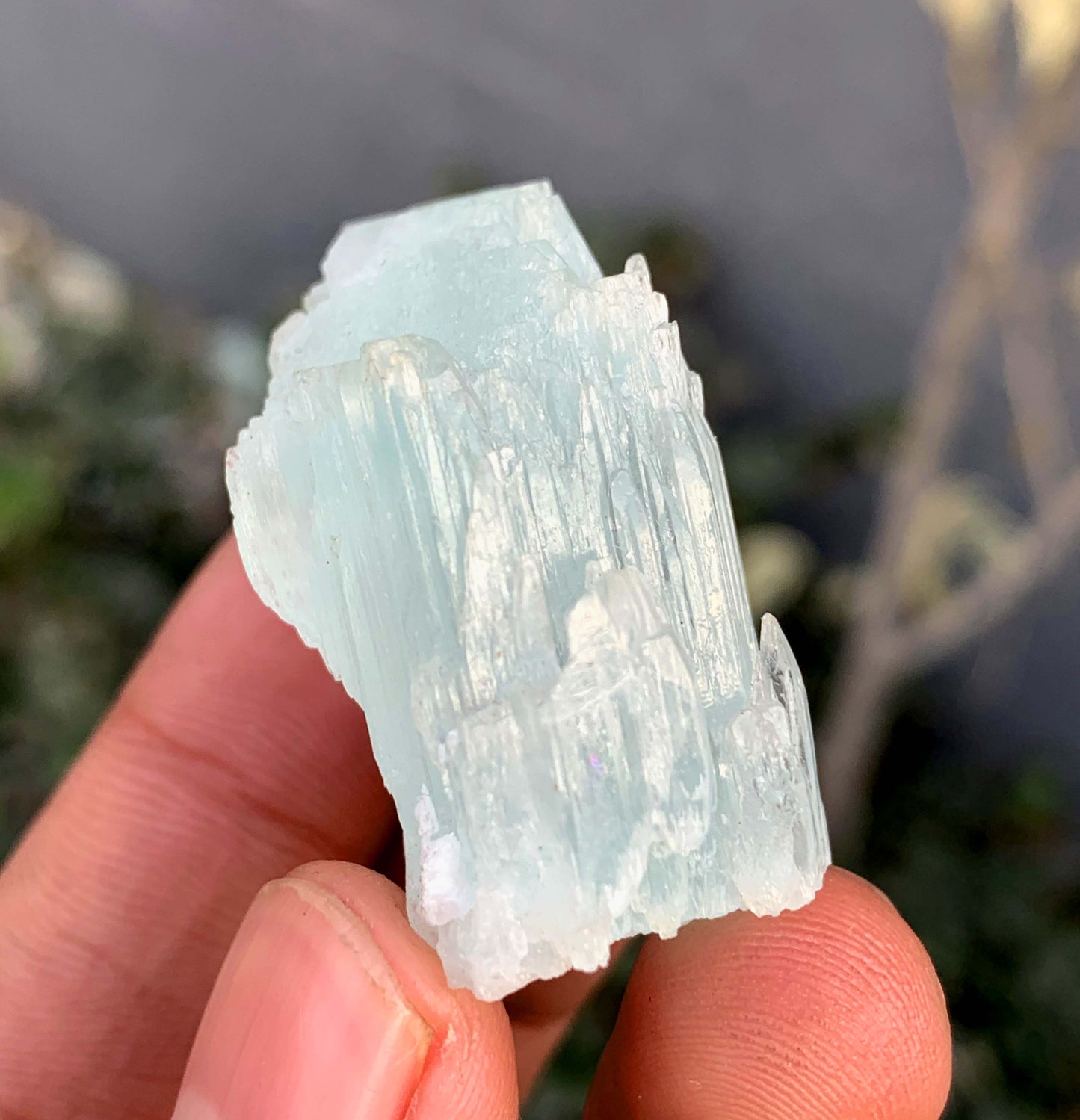Etched Terminated Bicolor Aquamorganite Crystal From Pakistan - 22 Gram