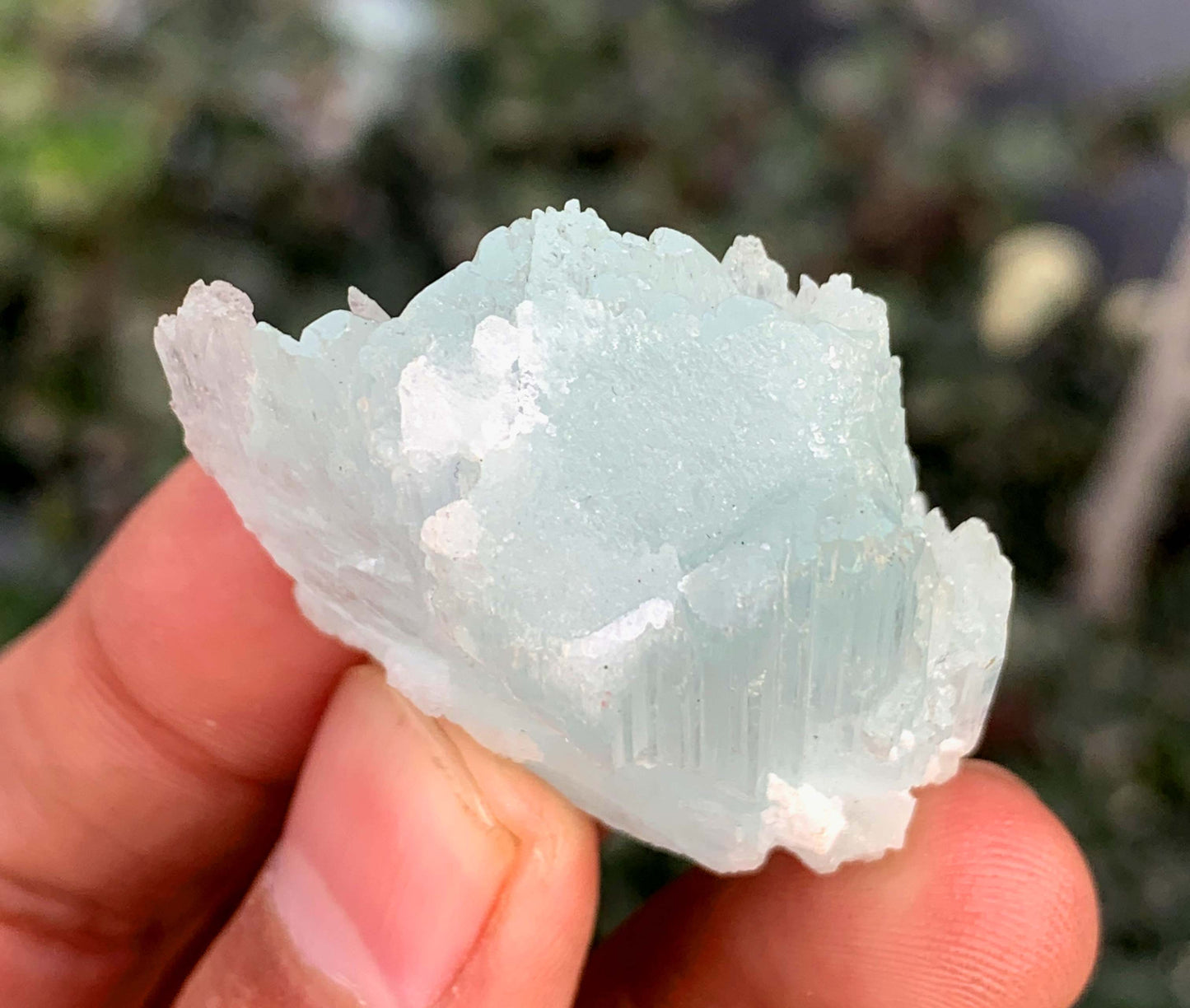 Etched Terminated Bicolor Aquamorganite Crystal From Pakistan - 22 Gram