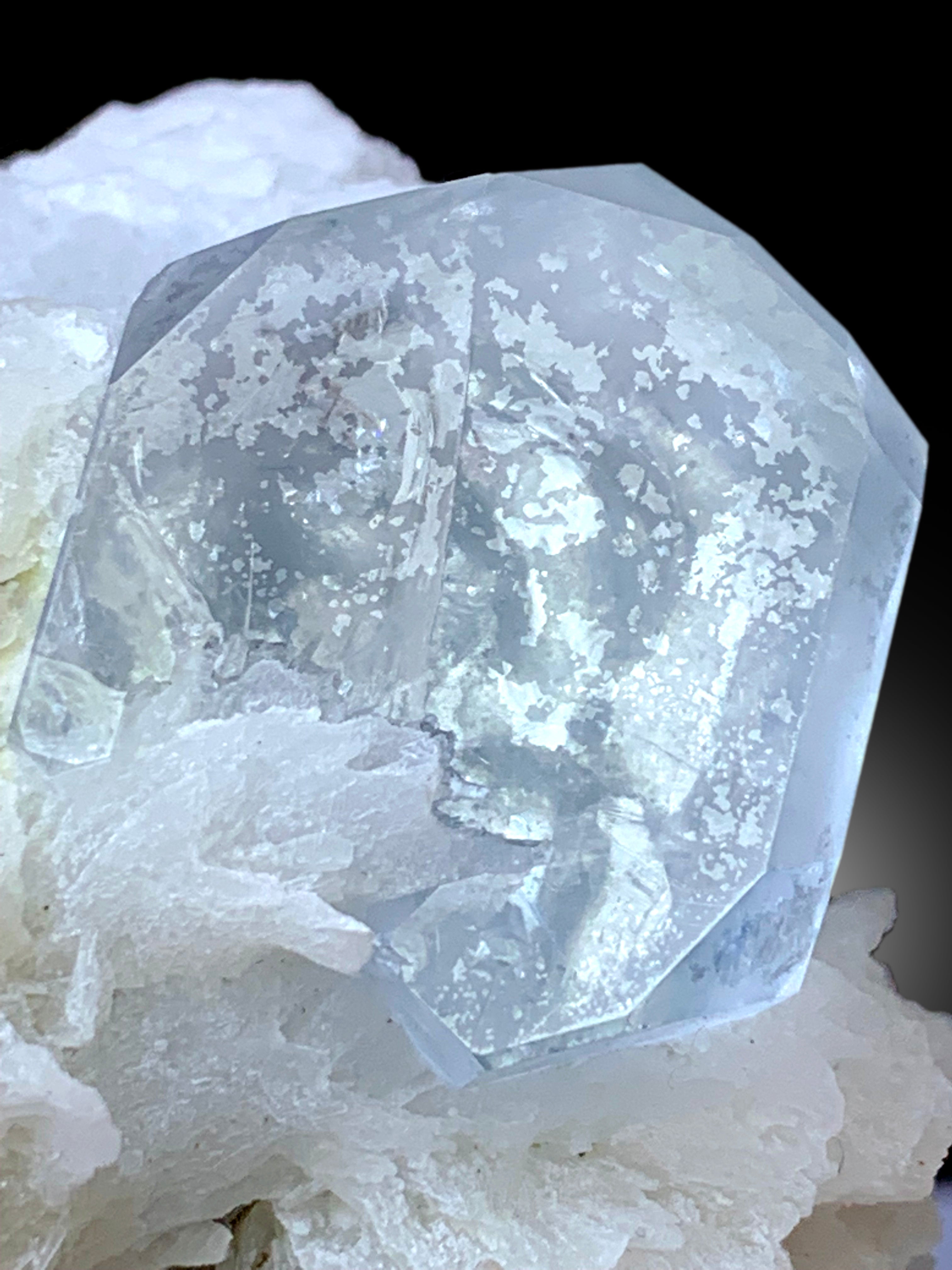 Sky Blue Aquamarine with Cassiterite, Albite and Feldspar, Aquamarine Crystal, Aquamarine Specimen from Shigar valley Skardu Pakistan, 322 g