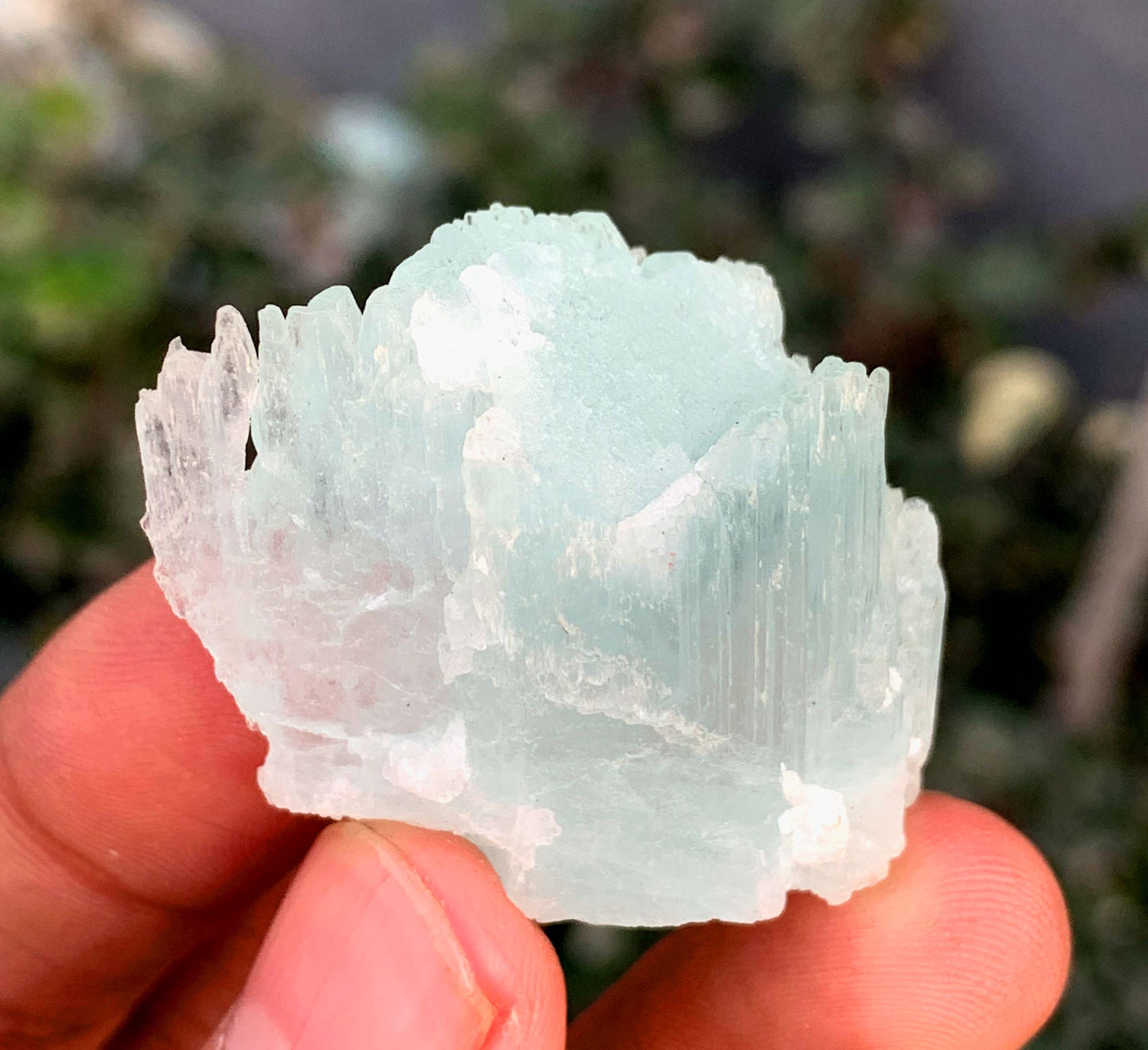 Etched Terminated Bicolor Aquamorganite Crystal From Pakistan - 22 Gram