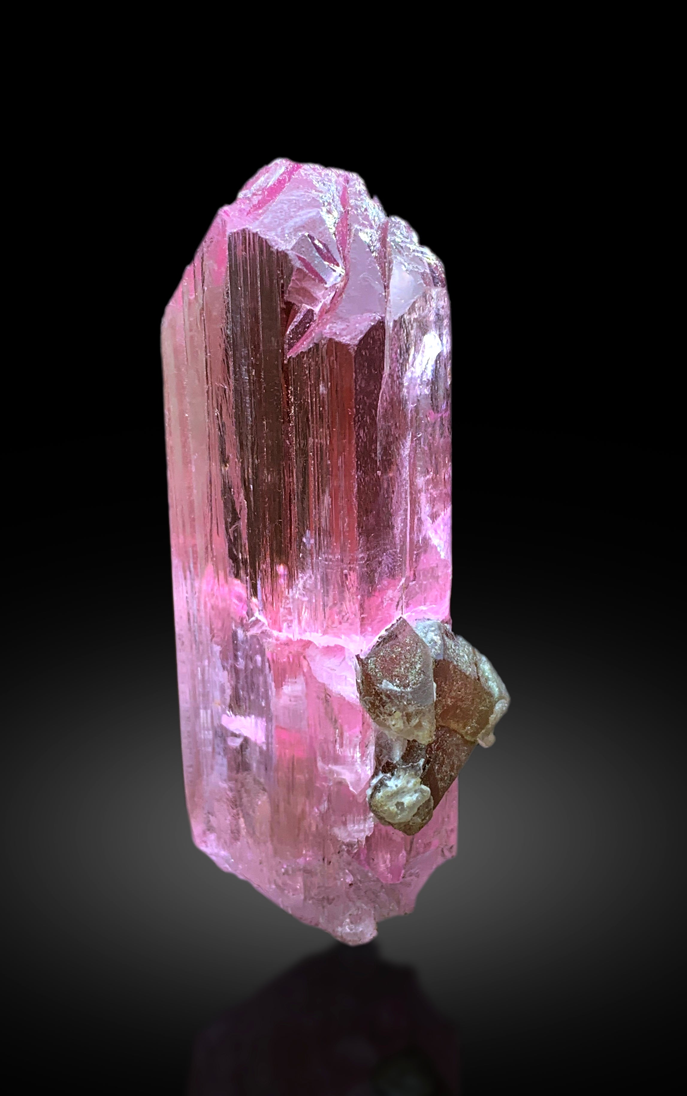 V Shape Terminated Transparent Pink Kunzite with Quartz from Nuristan Afghanistan - 88 gram