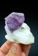 Rich Purple Color Scapolite Crystal on Marble Matrix, Scapolite Specimen from Badakhshan Afghanistan - 113 gram