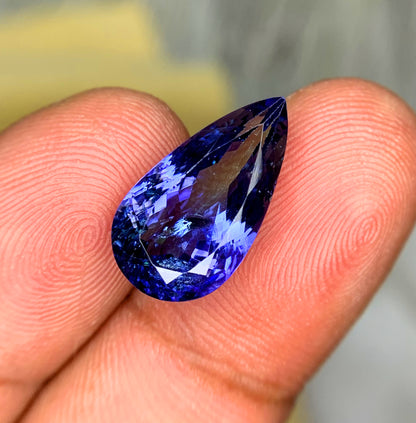 Pear Shape Royal Blue Color Tanzanite gemtone, Loose Gemstone, Tanzanite Faceted Cut Stone, Gemstone Jewelry - 5.95 CT