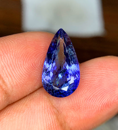 Pear Shape Royal Blue Color Tanzanite gemtone, Loose Gemstone, Tanzanite Faceted Cut Stone, Gemstone Jewelry - 5.95 CT