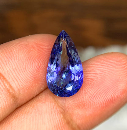 Pear Shape Royal Blue Color Tanzanite gemtone, Loose Gemstone, Tanzanite Faceted Cut Stone, Gemstone Jewelry - 5.95 CT