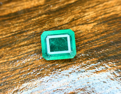 Octagon Shape Zambian Green Emerald Gemstone, Loose Gemstone, Emerald Faceted Cut Stone, Naturam Emerald - 2.58 CT