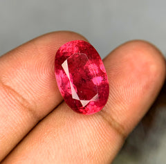 Oval Cut Rubelite Tourmaline Gemstone, Loose Gemstone, Rubelite Ring, Rubelite Jewelry, Jewelry Making, Gemstone Jewelry - 9.39 CT