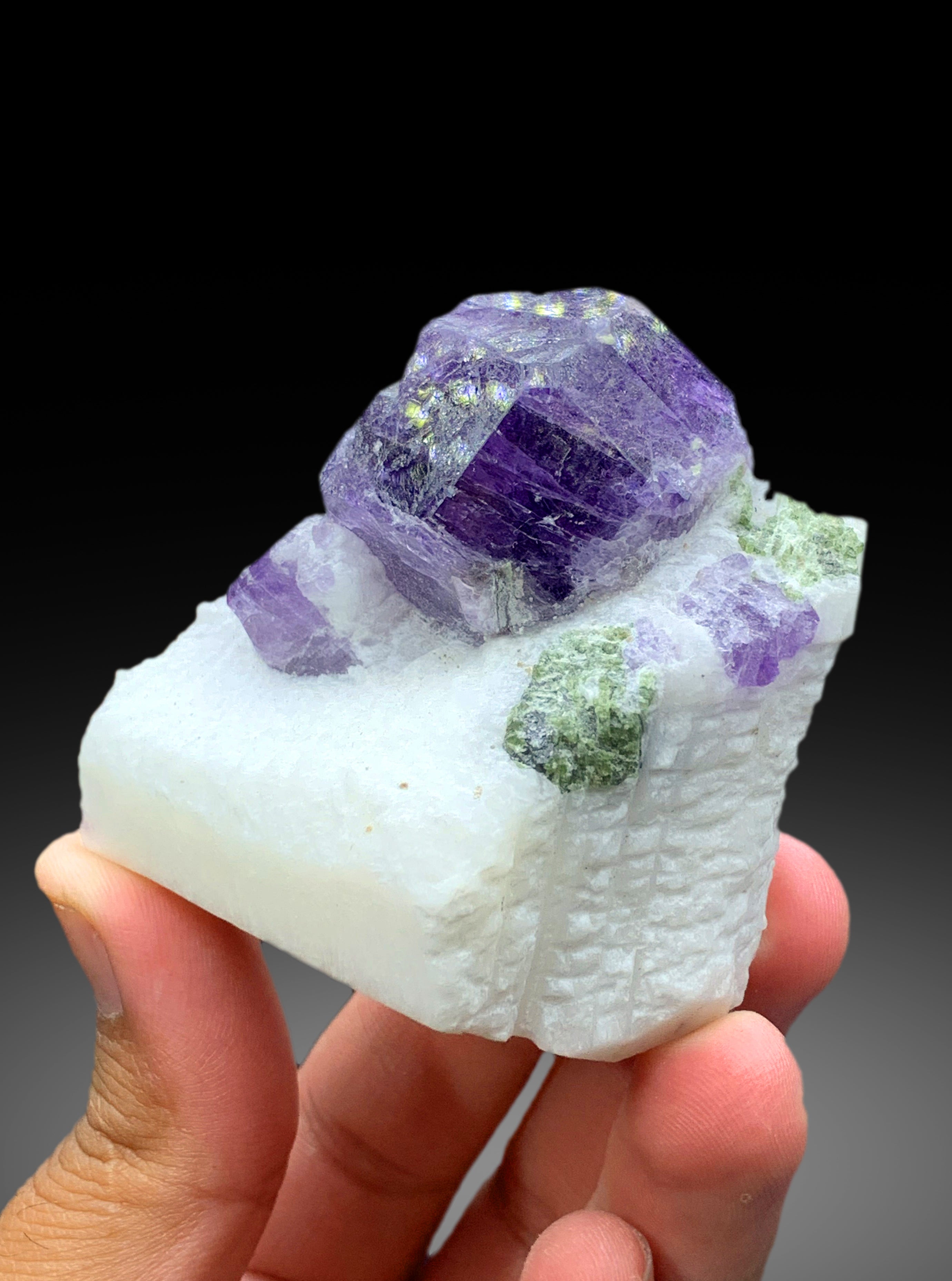 Purple Color Scapolite on Matrix, Scapolite Crystals, Scapolite Specimen from Badakhshan Afghanistan - 196 gram