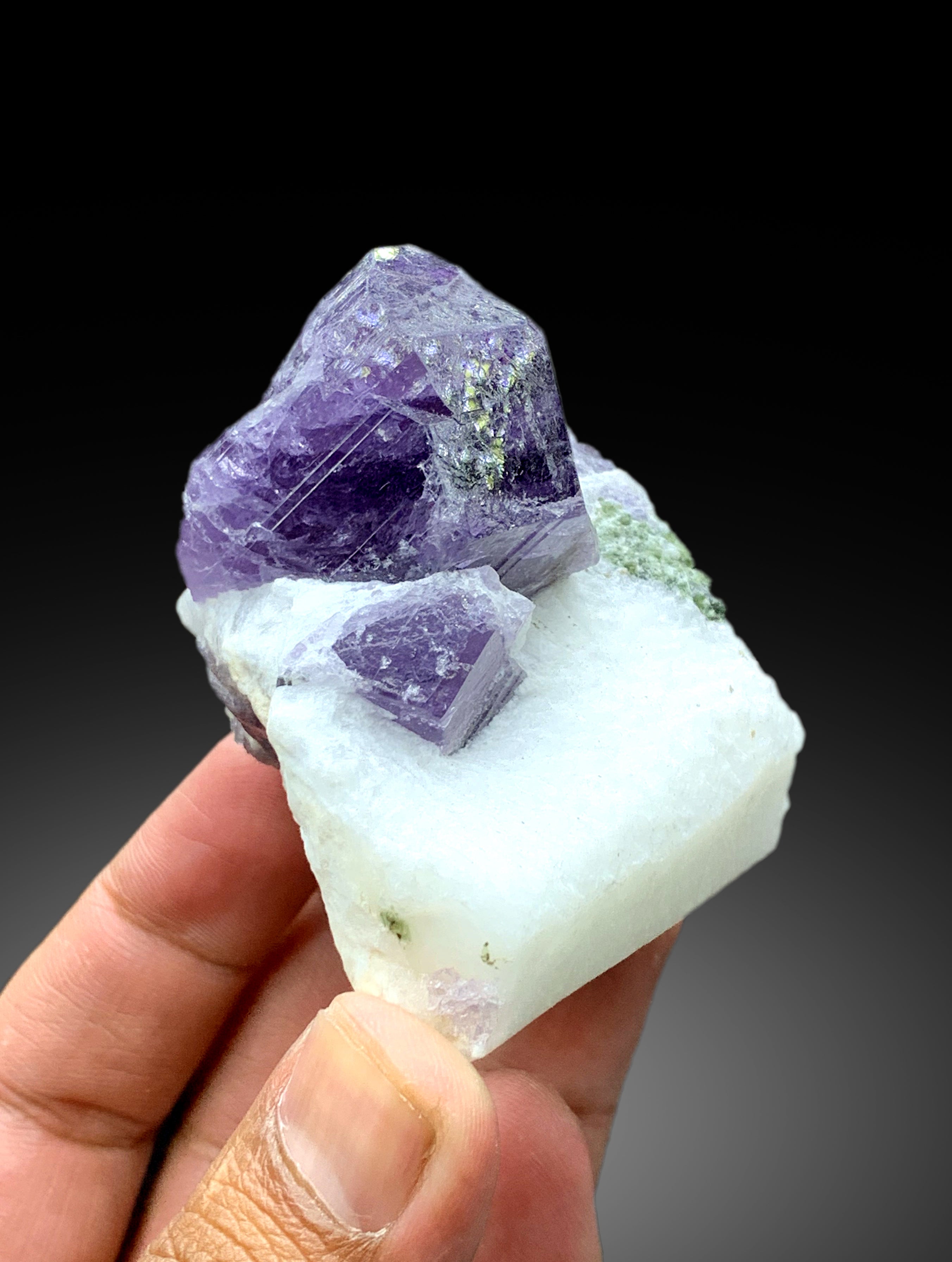 Purple Color Scapolite on Matrix, Scapolite Crystals, Scapolite Specimen from Badakhshan Afghanistan - 196 gram