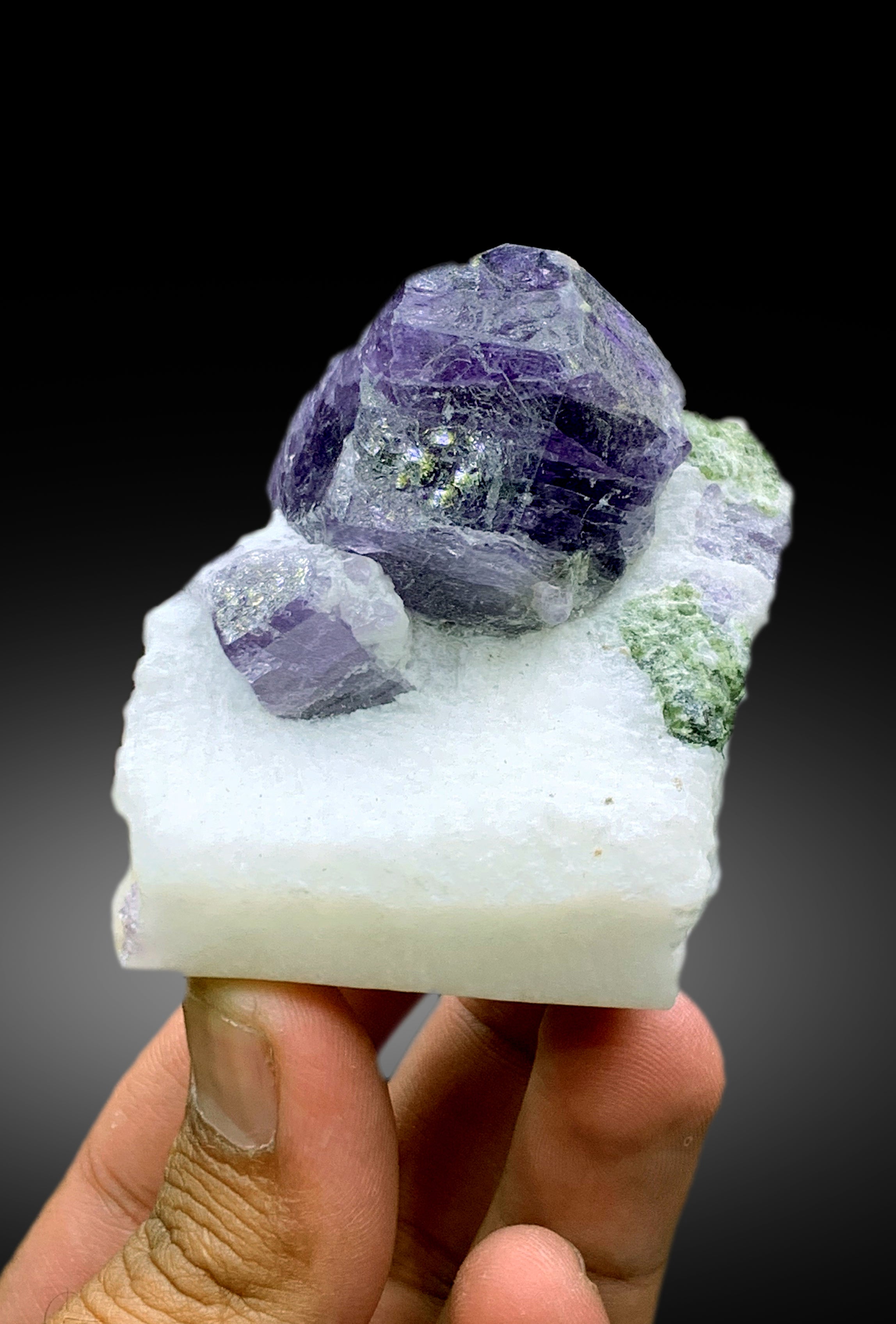 Purple Color Scapolite on Matrix, Scapolite Crystals, Scapolite Specimen from Badakhshan Afghanistan - 196 gram