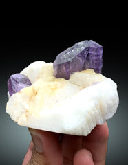 Purple Color Scapolite Crystals on Marble Matrix from Afghanistan - 194 gram