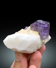 Purple Color Scapolite Crystals on Marble Matrix from Afghanistan - 194 gram