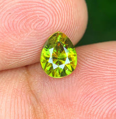 Pear Shape Titanite Green Sphene Gemstone, Fire Sphene, Loose Gemstone, Gemstone Jewelry - 0.80 CT