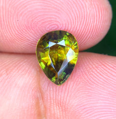 Pear Shape Titanite Green Sphene Gemstone, Fire Sphene, Loose Gemstone, Gemstone Jewelry - 1.60 CT