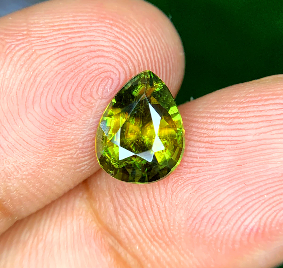 Pear Shape Titanite Green Sphene Gemstone, Fire Sphene, Loose Gemstone, Gemstone Jewelry - 1.60 CT