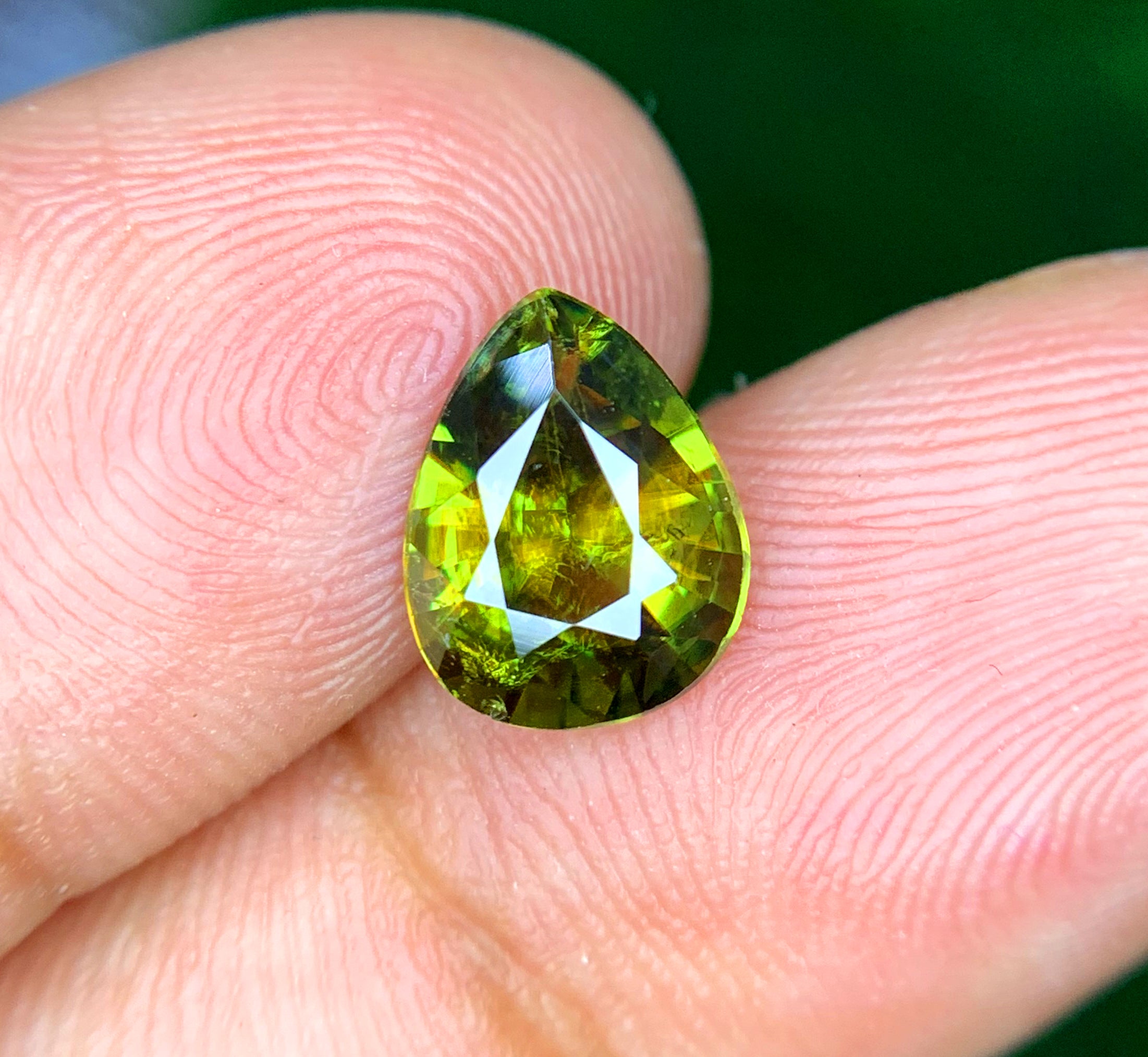 Pear Shape Titanite Green Sphene Gemstone, Fire Sphene, Loose Gemstone, Gemstone Jewelry - 1.60 CT