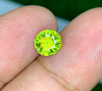 Round Cut Titanite Green Sphene Gemstone, Fire Sphene, Loose Gemstone, Gemstone Jewelry - 1.00 CT