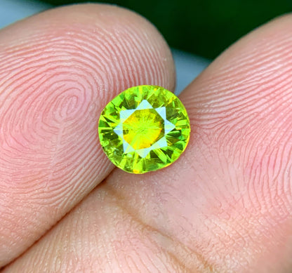 Round Cut Titanite Green Sphene Gemstone, Fire Sphene, Loose Gemstone, Gemstone Jewelry - 1.00 CT