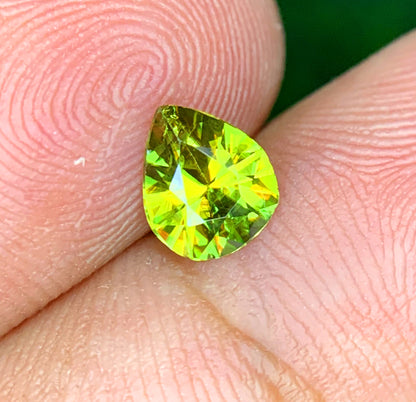Pear Shape Titanite Green Sphene Gemstone, Fire Sphene, Loose Gemstone, Gemstone Jewelry - 0.65 CT