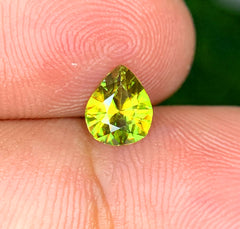 Pear Shape Titanite Green Sphene Gemstone, Fire Sphene, Loose Gemstone, Gemstone Jewelry - 0.65 CT