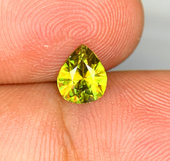 Pear Shape Titanite Green Sphene Gemstone, Fire Sphene, Loose Gemstone, Gemstone Jewelry - 0.65 CT