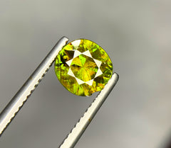 Round Cut Titanite Green Sphene Gemstone, Fire Sphene, Loose Gemstone, Gemstone Jewelry - 1.55 CT