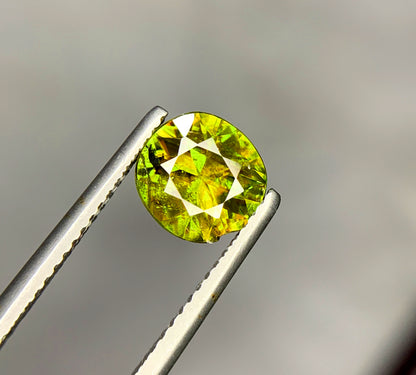 Round Cut Titanite Green Sphene Gemstone, Fire Sphene, Loose Gemstone, Gemstone Jewelry - 1.55 CT
