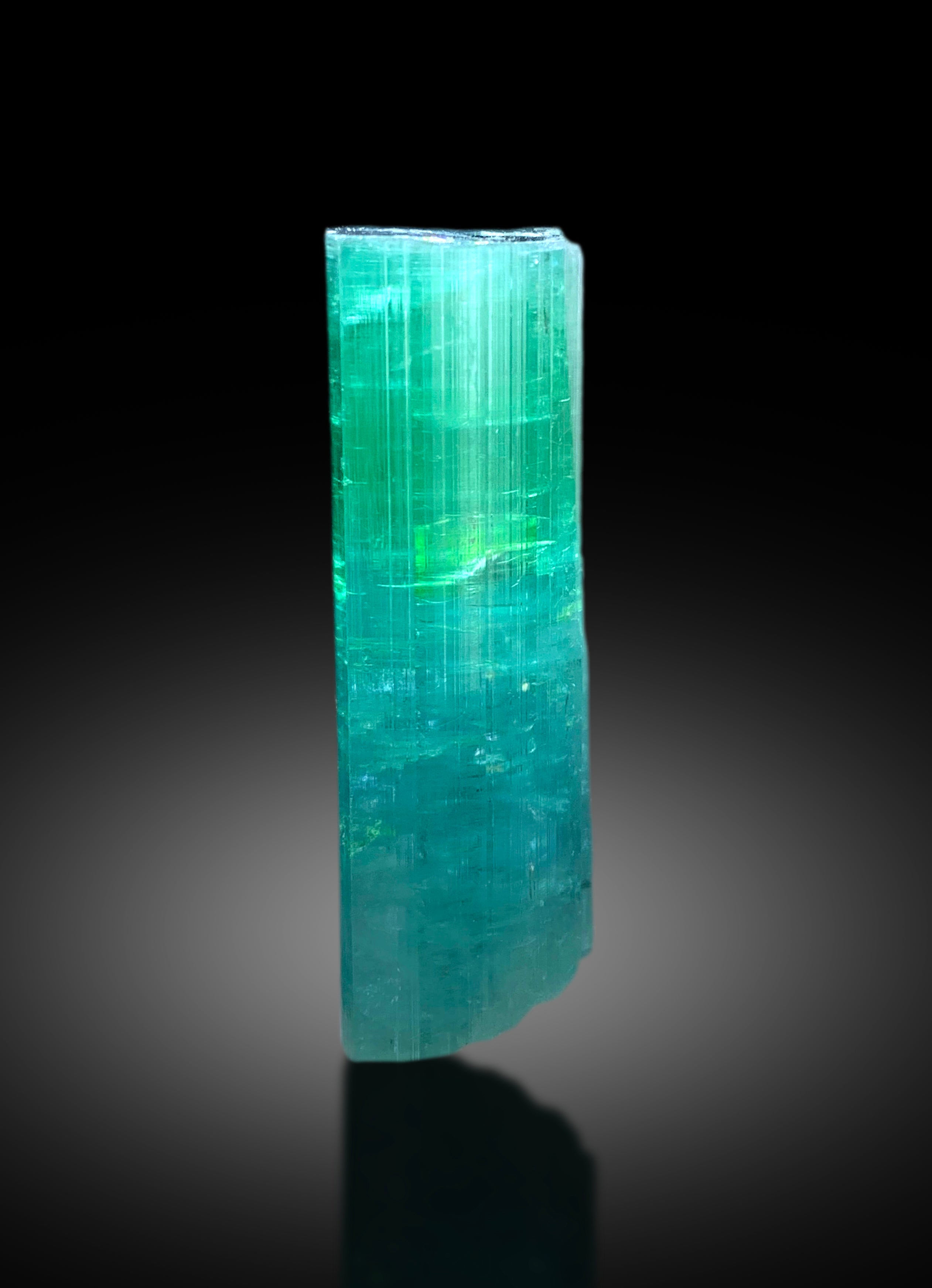 Bluish Green Color Tourmaline Crystal from Paprok Afghanistan - 52 gram