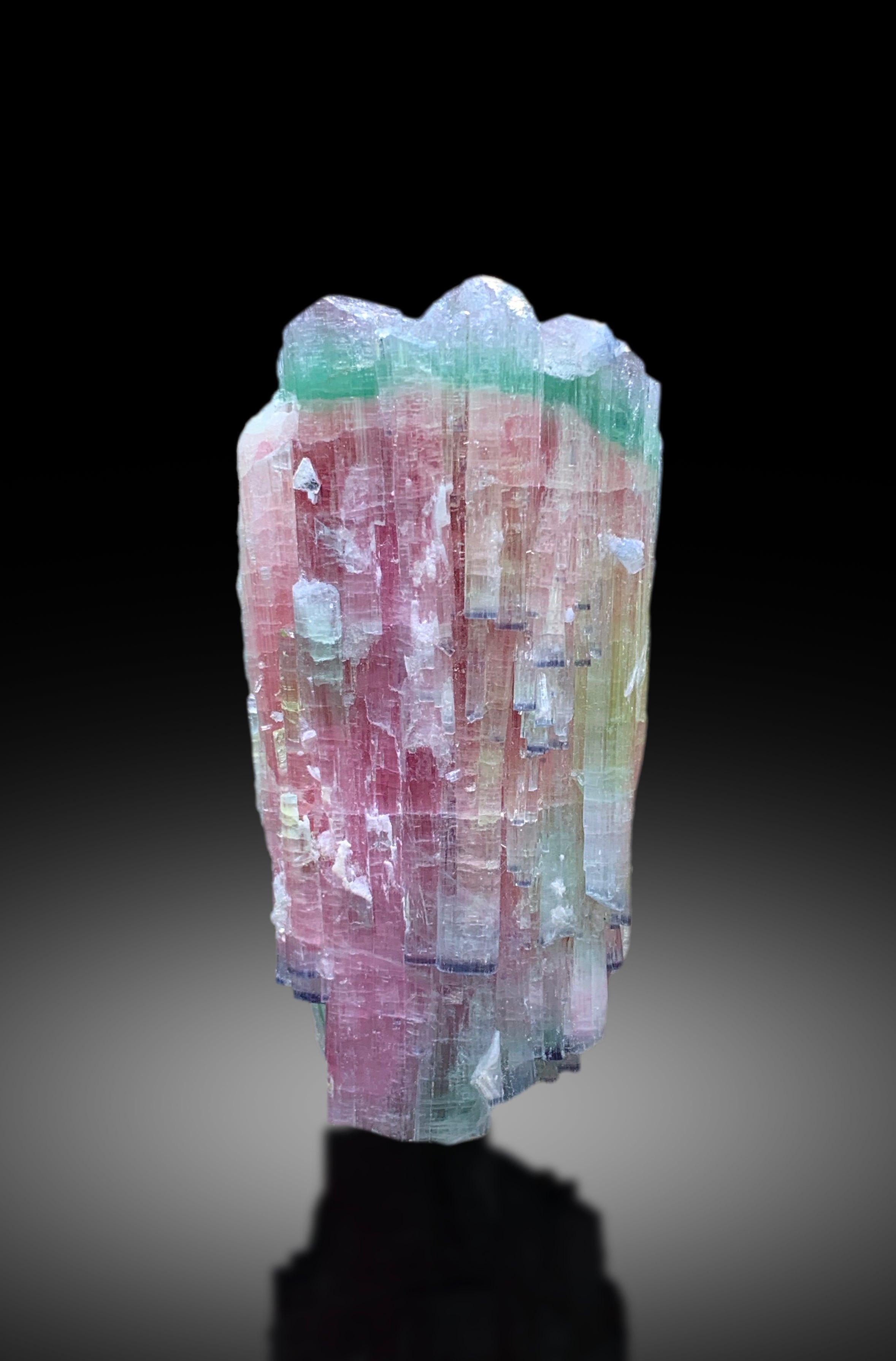 Natural Tricolor Tourmaline Crystal from Paprok Afghanistan - 122 gram