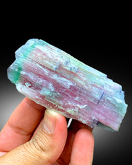 Natural Tricolor Tourmaline Crystal from Paprok Afghanistan - 122 gram