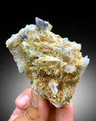 Rare Blue Anatase with Quartz on Matrix, Anatase Specimen from Baluchistan Pakistan - 171 gram