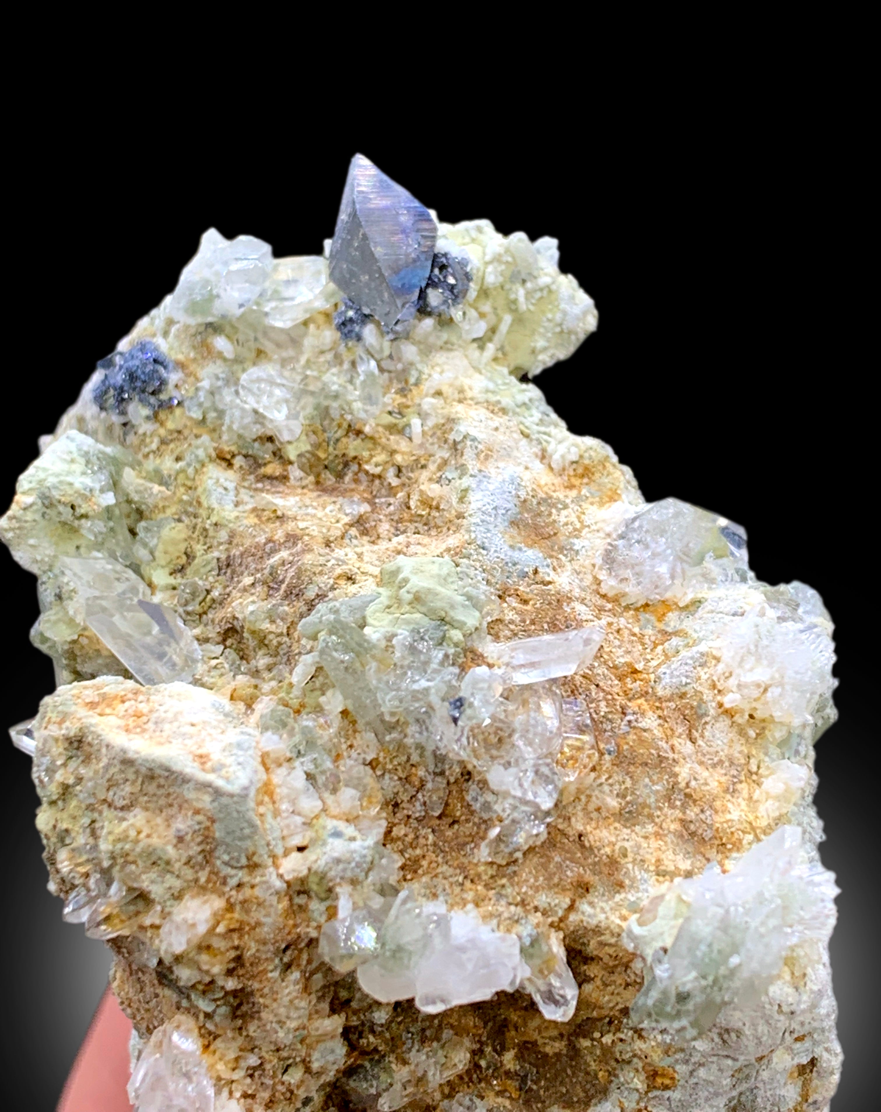 Rare Blue Anatase with Quartz on Matrix, Anatase Specimen from Baluchistan Pakistan - 171 gram