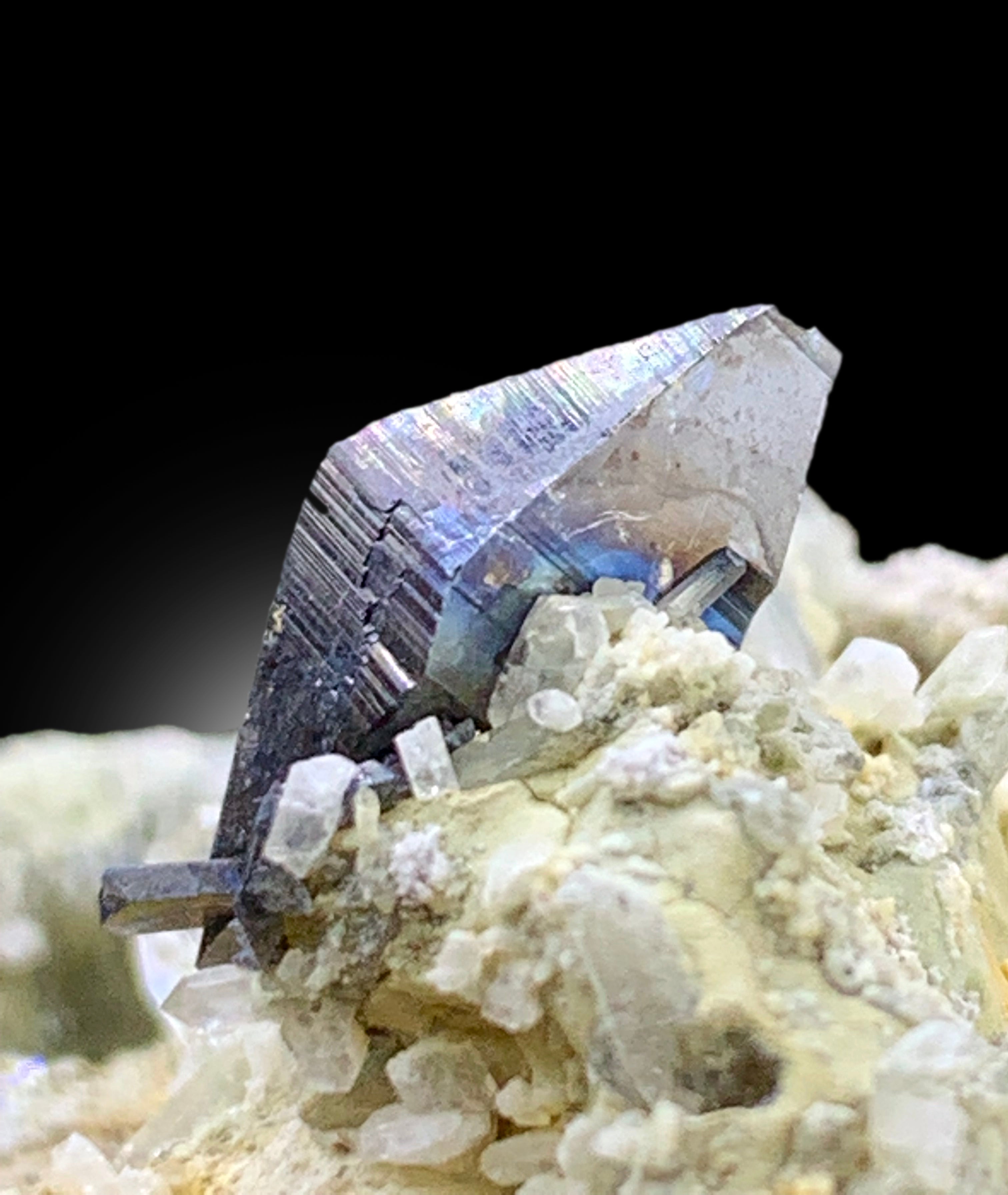 Rare Blue Anatase with Quartz on Matrix, Anatase Specimen from Baluchistan Pakistan - 171 gram