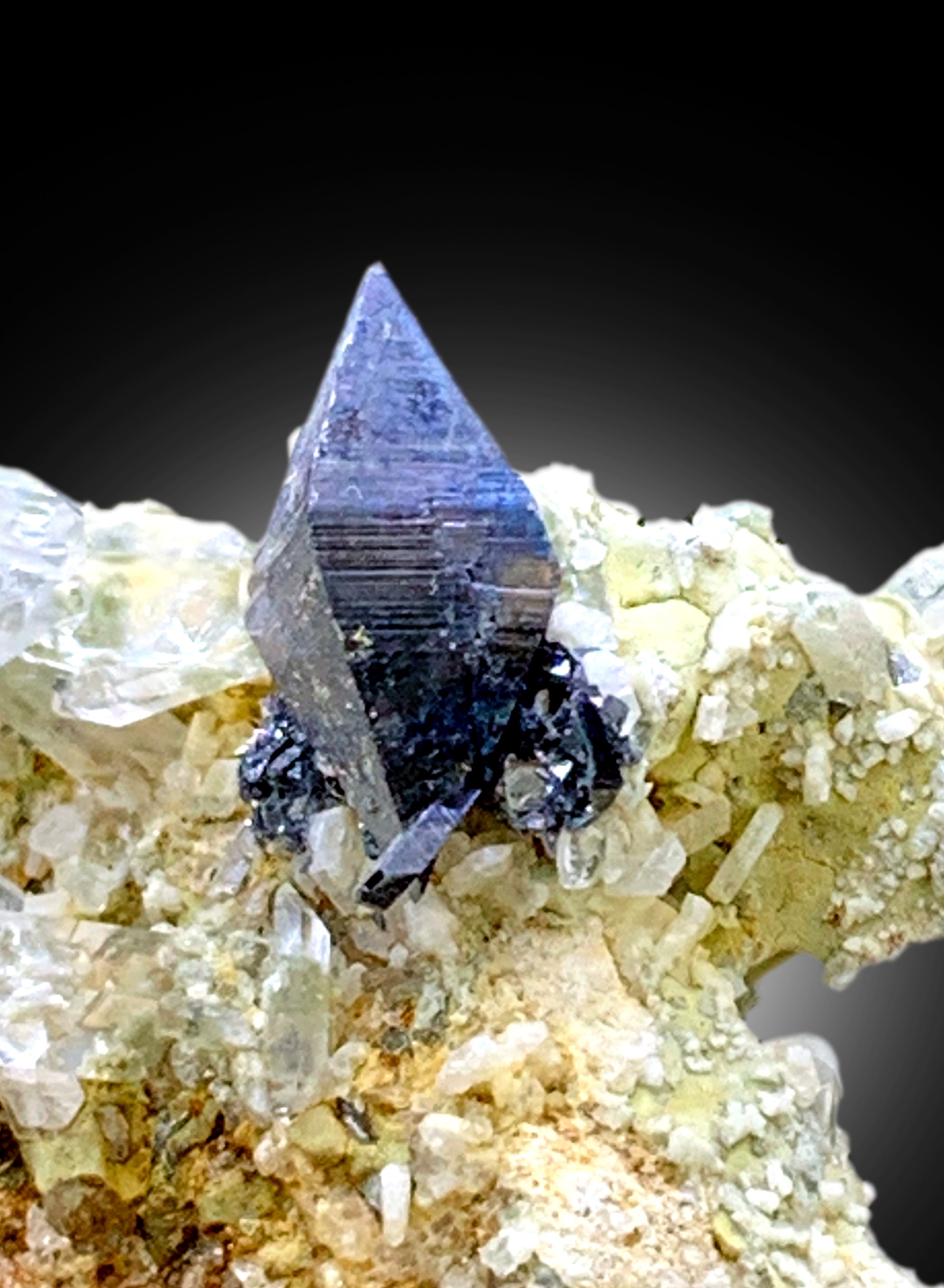 Rare Blue Anatase with Quartz on Matrix, Anatase Specimen from Baluchistan Pakistan - 171 gram