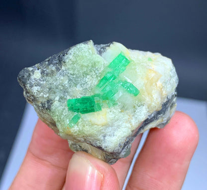 Natural Green Emerald Crystal On Matrix From Pakistan - 45 Grams