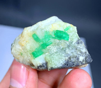 Natural Green Emerald Crystal On Matrix From Pakistan - 45 Grams