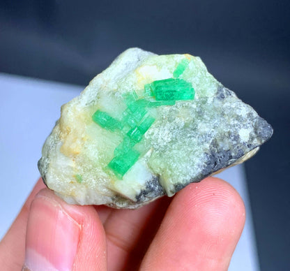 Natural Green Emerald Crystal On Matrix From Pakistan - 45 Grams