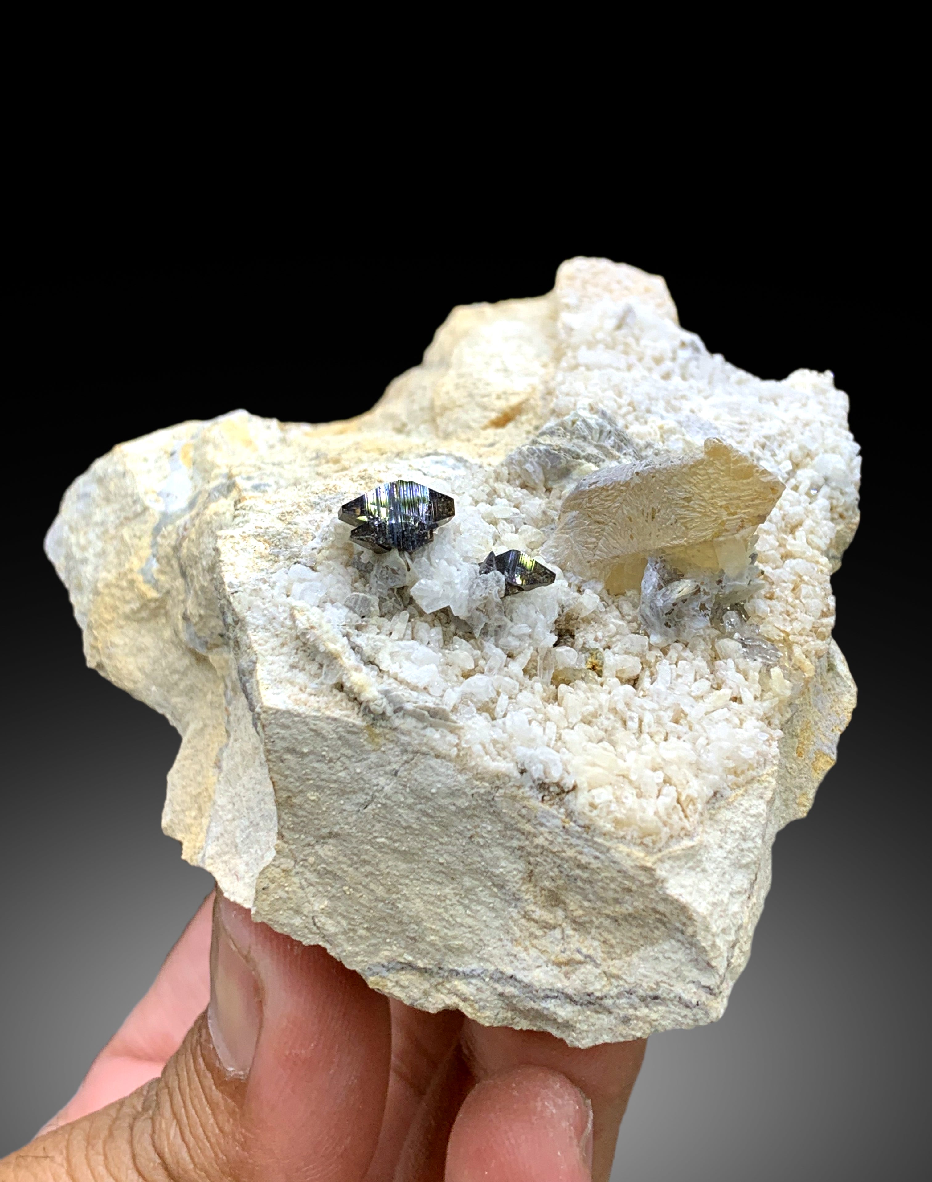 Natural Rare Anatase Crystals with Quartz on Matrix from Baluchistan Pakistan - 263 gram