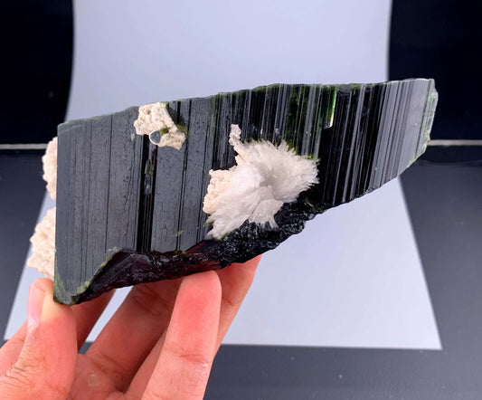 Green Tourmaline Crystal With Albite From Skardu Pakistan - 495 Gram