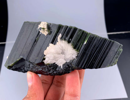 Green Tourmaline Crystal With Albite From Skardu Pakistan - 495 Gram