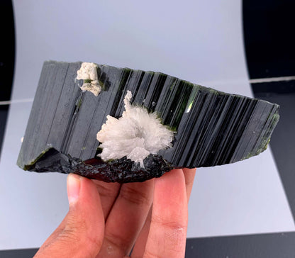 Green Tourmaline Crystal With Albite From Skardu Pakistan - 495 Gram